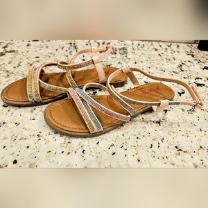Jellypop Multicolor Sparkly Strappy Sandals, Size 3